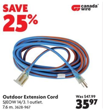 Home Hardware Outdoor extension cord offer