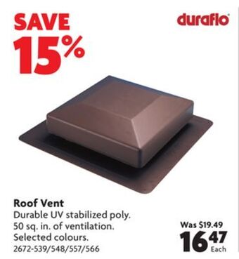 Home Hardware Roof vent offer