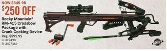 Bass Pro Rocky mountain® rm-415 crossbow package with crank cocking device offer