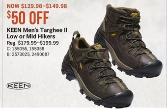 Bass Pro Keen men's targhee ii low or mid hikers offer