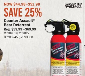 Bass Pro Counter assault® bear deterrent offer