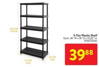Walmart 5-tier plastic shelf offer