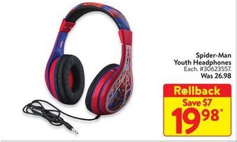 Walmart Spider-man youth headphones offer