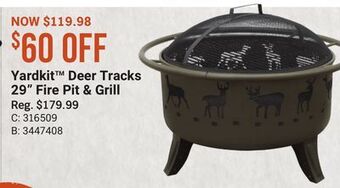 Bass Pro Yardkit deer tracks 29 fire pit & grill offer