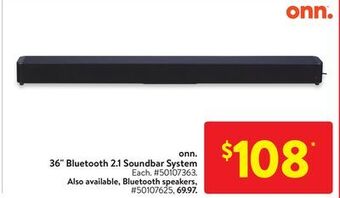 Walmart Onn. 36 bluetooth 2.1 soundbar system offer