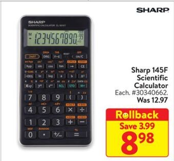 Walmart Sharp 145f scientific calculator offer