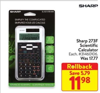 Walmart Sharp 273f scientific calculator offer