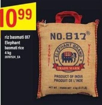 Maxi riz basmati 817 Elephant basmati rice 4 kg offer