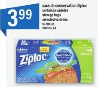 Maxi Ziploc storage bags selected varieties 10-90 un. offer