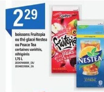 Maxi boissons Fruitopia ou thé glacé Nestea ou Peace Tea 1.75L offer