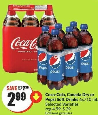 FreshCo Coca-Cola, Canada Dry or Pepsi Soft Drinks 6x710 mL offer