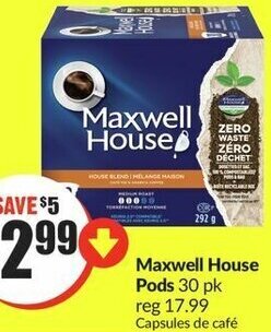 FreshCo Maxwell House Pods 30 pk offer