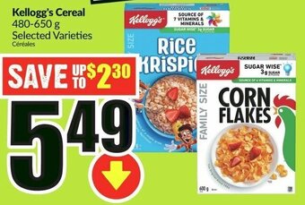 FreshCo Kellogg's Cereal 480-650 g offer