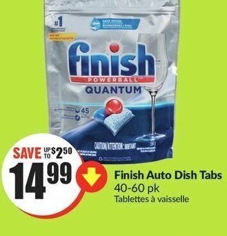 FreshCo Finish Auto Dish Tabs 40-60 pk offer
