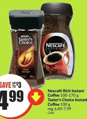 FreshCo Nescafé Rich Instant Coffee 100-170 g Taster's Choice Instant Coffee 100 g offer