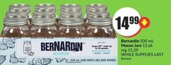 FreshCo Bernardin 500 mL Mason Jars 12 pk offer