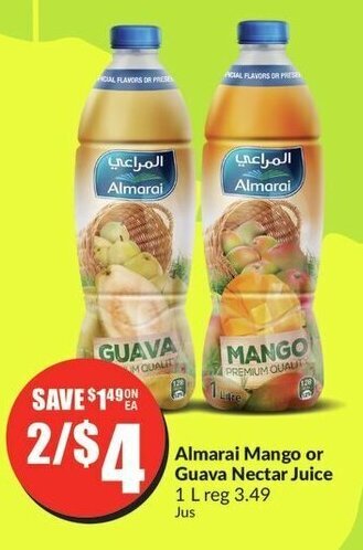 FreshCo Almarai Mango or Guava Nectar Juice 1 L offer