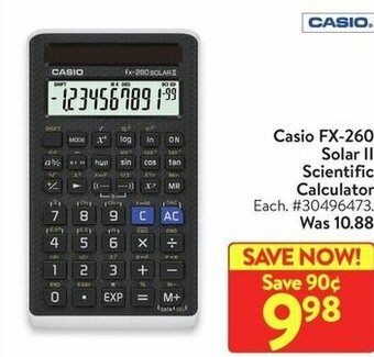 Walmart Casio FX-260 Solar II Scientific Calculator offer