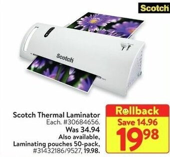 Walmart , Scotch Thermal Laminator offer