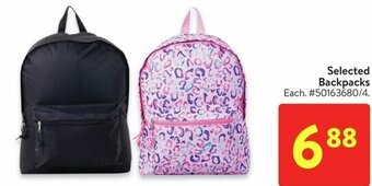Walmart Selected Backpacks offer