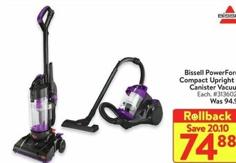 Walmart Bissell PowerForce Compact Upright or Canister Vacuum offer