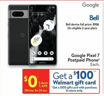 Walmart Google Pixel 7 Postpaid Phone* offer