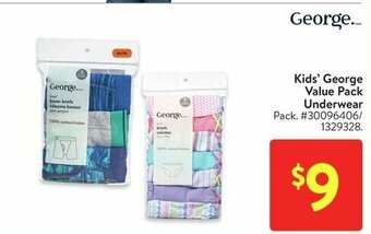 Walmart Kids' George Value Pack Underwear offer