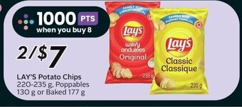 Sobeys LAY'S Potato Chips 220-235 g, Poppables 130 g or Baked 177 g offer