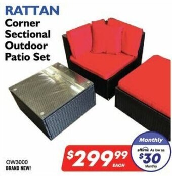 Factory Direct RATTAN Corner Sectional Outdoor Patio Set offer
