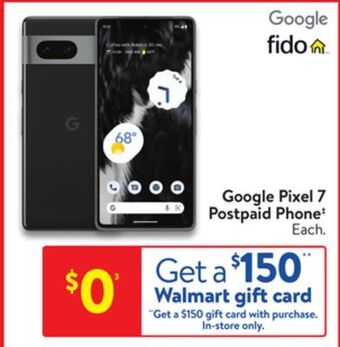 Walmart Google pixel 7 postpaid phone‡ offer