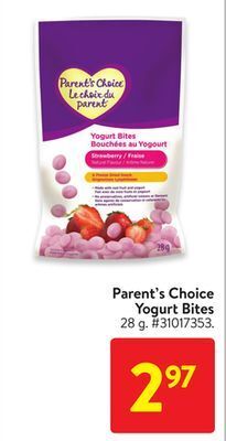 Walmart Parent's choice yogurt bites offer