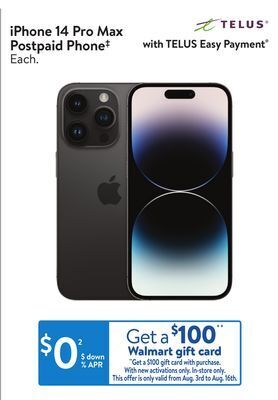 Walmart Iphone 14 pro max postpaid phone offer