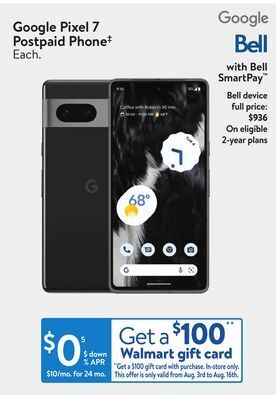 Walmart Google pixel 7 postpaid phone‡ offer