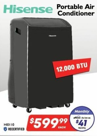 Factory Direct Hisense Portable Air Conditioner 12,000 BTU offer
