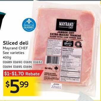 Mayrand Sliced deli Mayrand CHEF 400g offer