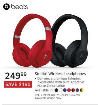 The Source Beats studio³ wireless headphones offer