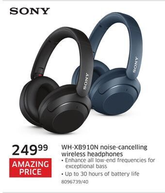 The Source Sony wh-xb910n noise-cancelling wireless headphones offer