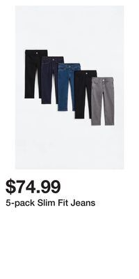 H&M 5-pack slim fit jeans offer
