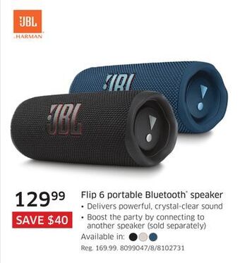 The Source Jbl flip 6 portable bluetooth® speaker offer