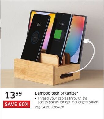 Bamboo tech organizer