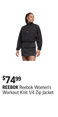 Sport Chek Reebok women's workout knit 1/4 zip jacket offer