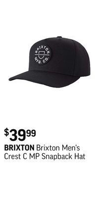 Sport Chek Brixton men's crest c mp snapback hat offer