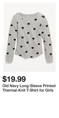 Old Navy Old navy long-sleeve printed thermal-knit t-shirt for girls offer