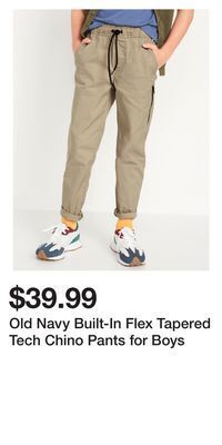 Old Navy Old navy built-in flex tapered tech chino pants for boys offer
