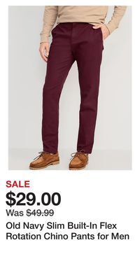 Old Navy Old navy slim built-in flex rotation chino pants for men offer
