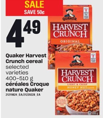 Independent City Market Céréales croque nature quaker, 400-510 g offer