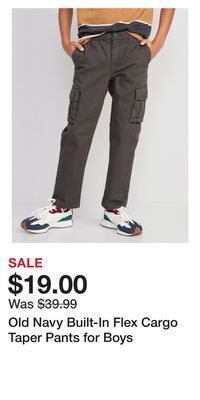 Old Navy Old navy built-in flex cargo taper pants for boys offer