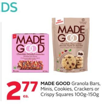 Rexall Made good granola bars, minis, cookies, crackers or crispy squares offer