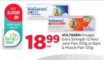 Rexall Voltaren emulgel extra strength 12 hour joint pain 100g or back & muscle pain 120g offer