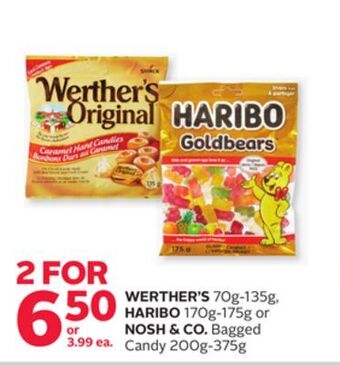Rexall Werther's 70g-135g, haribo 170g-175g or nosh & co. bagged candy 200g-375g offer